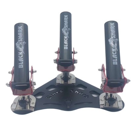 Portacañas Blackshark ROCKET 3 – Triple suporte para cañas con base